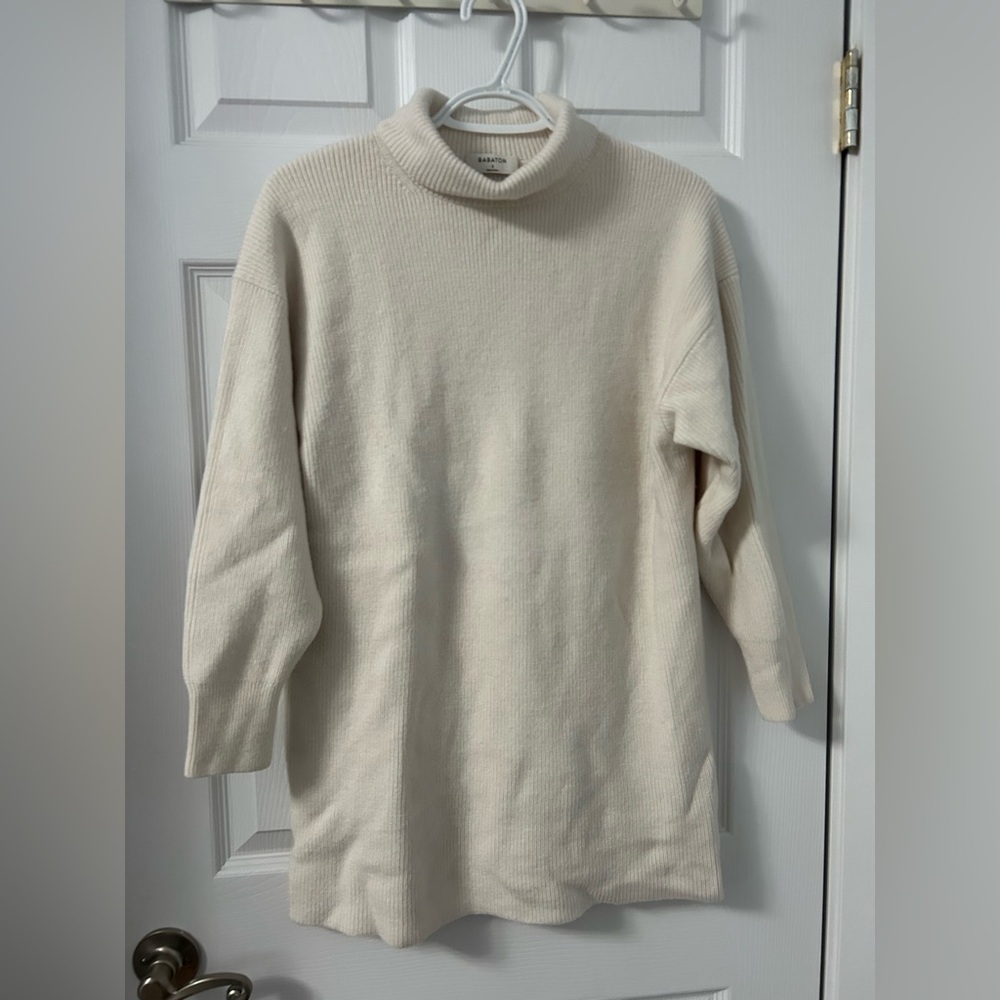 Aritzia Babaton Cream Wool Turtleneck Sweater